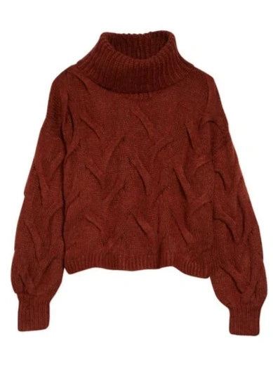 Modern Cable Turtleneck Sweater