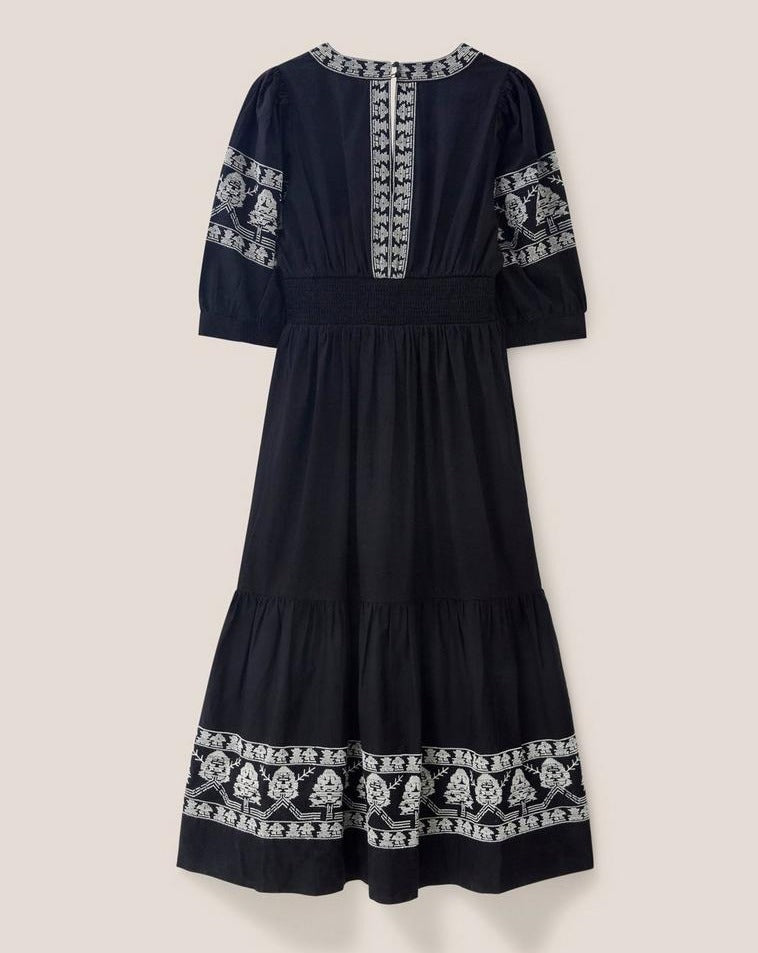 Elegant Embroidered Midi Dress