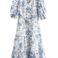 Blue white floral dress