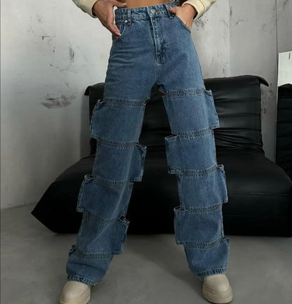 Personalized Patchwork Denim Pants