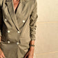 Camel Buttoned Blazer with Pockets