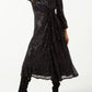 V Neck Lace Up Wrap Sequin Midi Dress