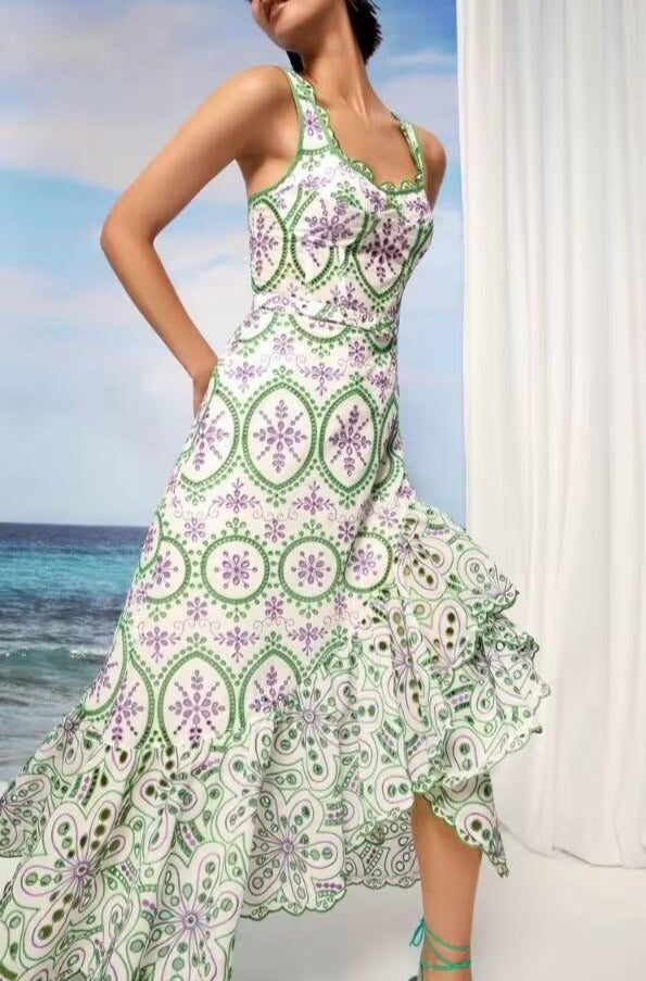 Irene Lilac Green Fruition Long Dress