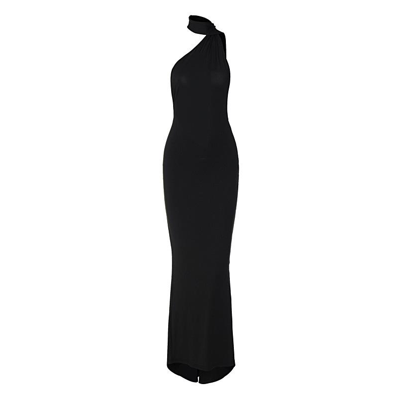 Toula Backless Maxi Dress In Black