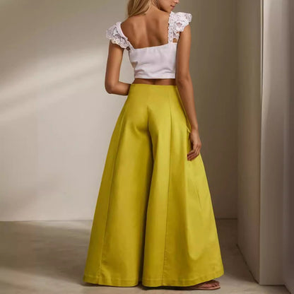 Casual wide leg trousers A line large leg trousers