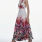 Lace Floral Pleated Midi Dress
