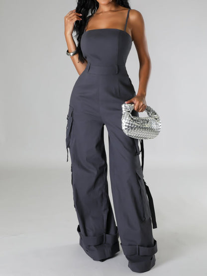 Sexy Wide Leg Cargo Jumpsuits【free shipping!】