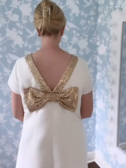 Gold Bow Party Dress