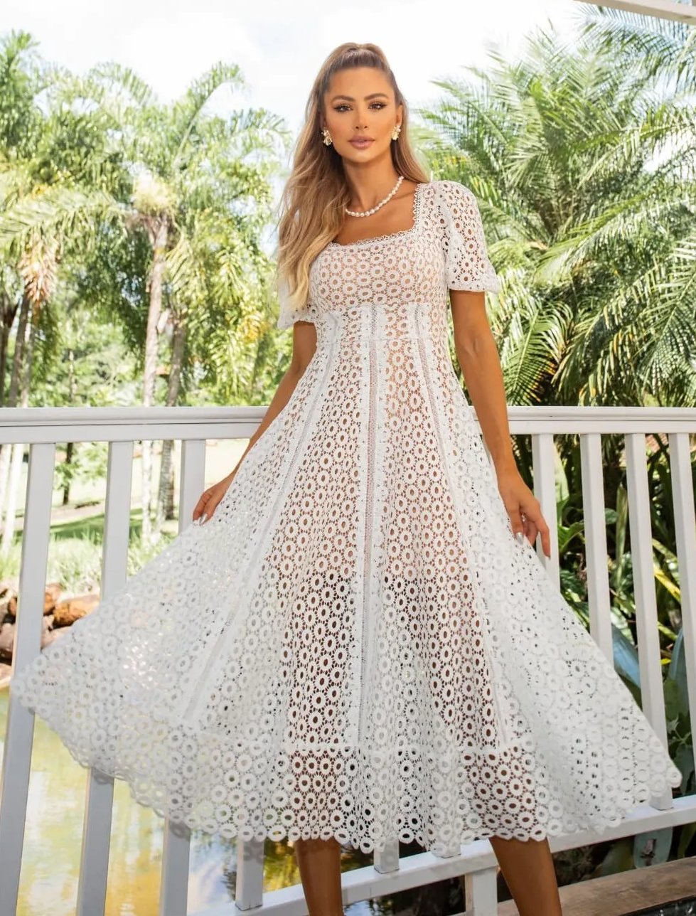 Off-White Lace Dress
