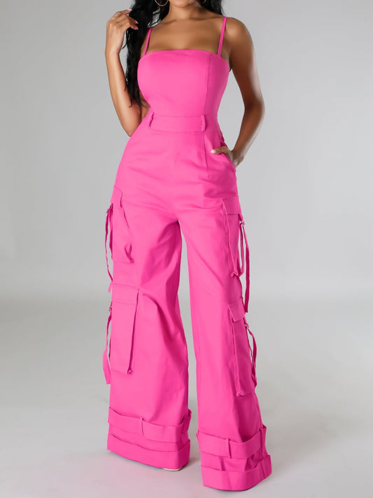 Sexy Wide Leg Cargo Jumpsuits【free shipping!】