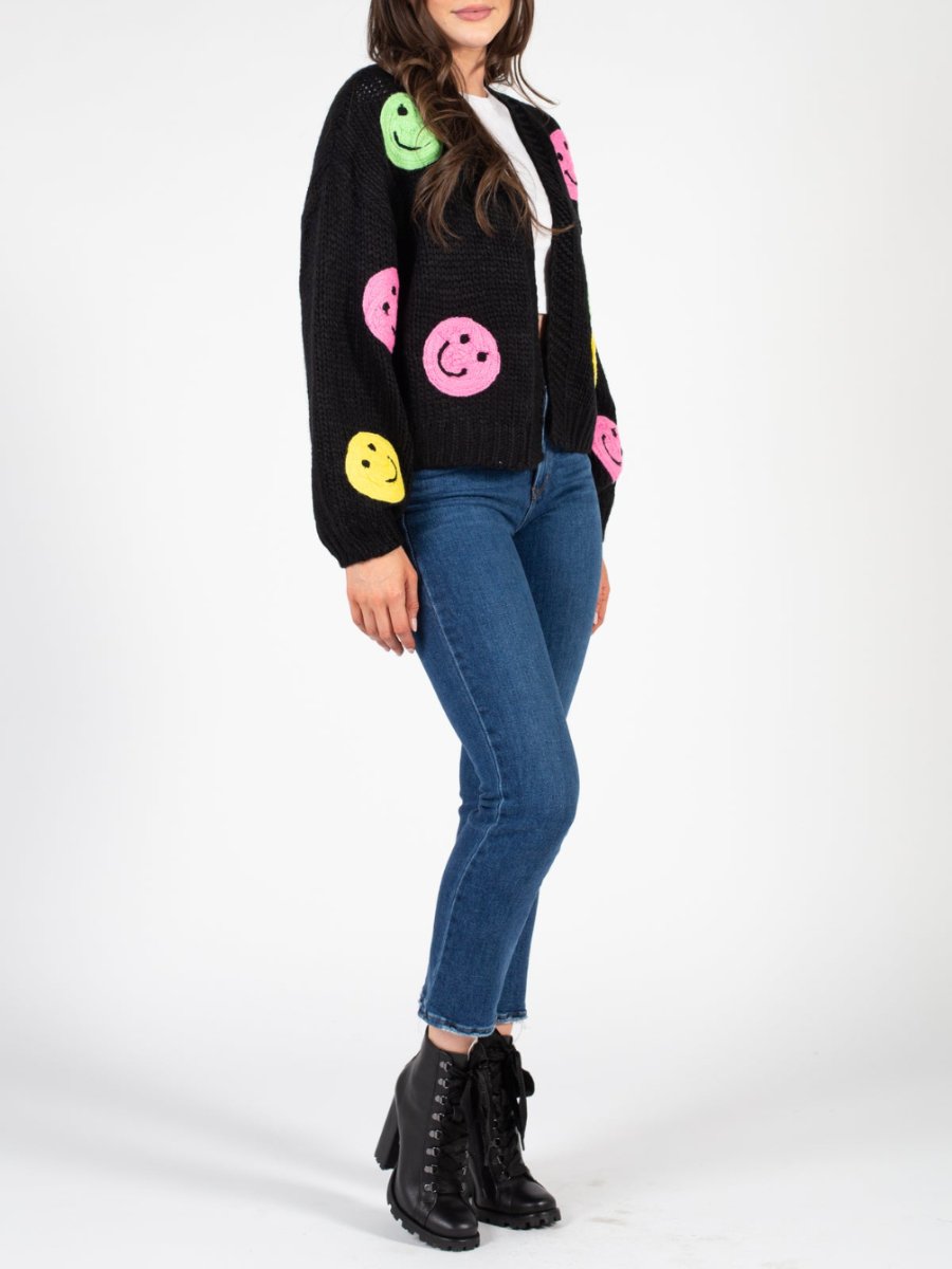 Smiley Face Open Cardigan