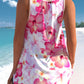 Pink Floral Print Wide Strap Tankini Top