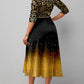 Golden Hot Stamping 3/4 Sleeve Ombre Dress