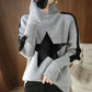 Gray High Neck Knit Sweater