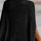 Black Split Short Sleeve Turtleneck Sweater
