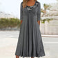 Grey Long Sleeve Midi Dress
