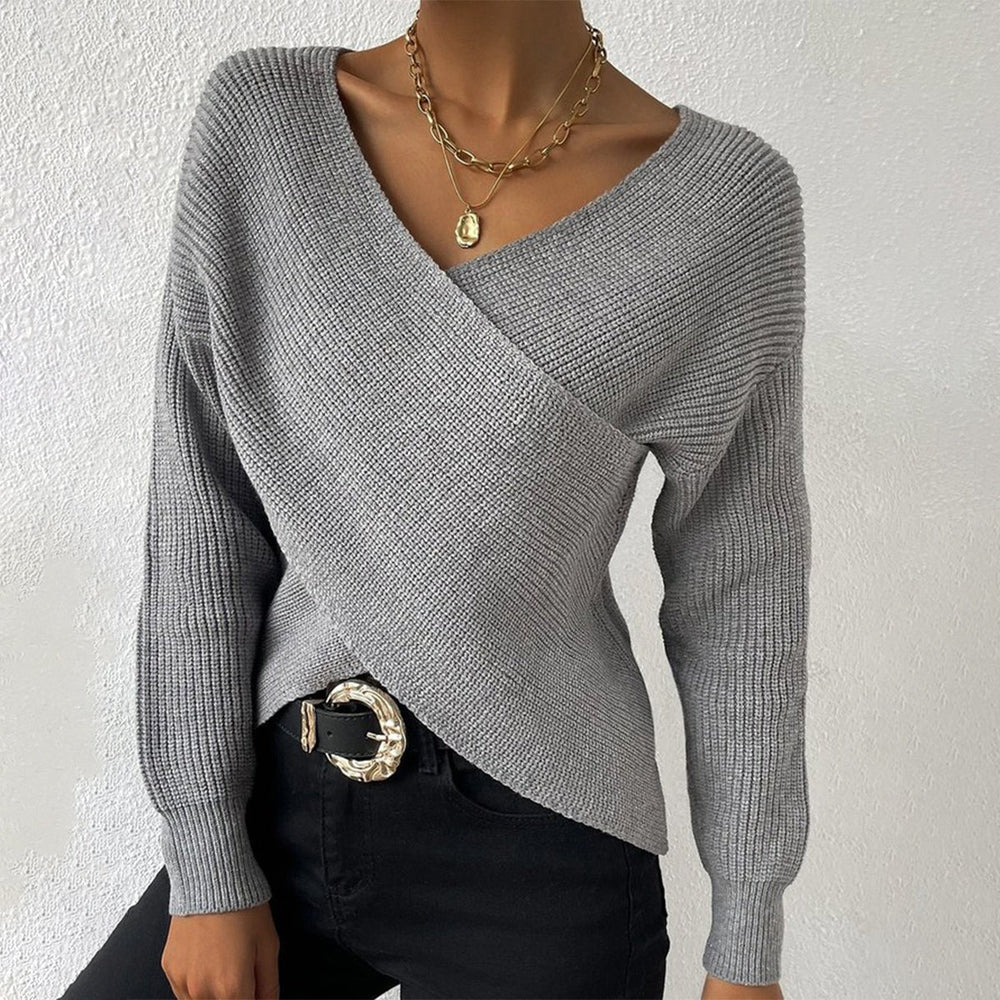 Vintage Plain V-Neck Sweater