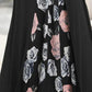 Long Sleeve U-neck Floral Printed Midi Dress