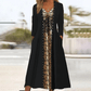 Trendy Black V-neck Printed Midi Dress