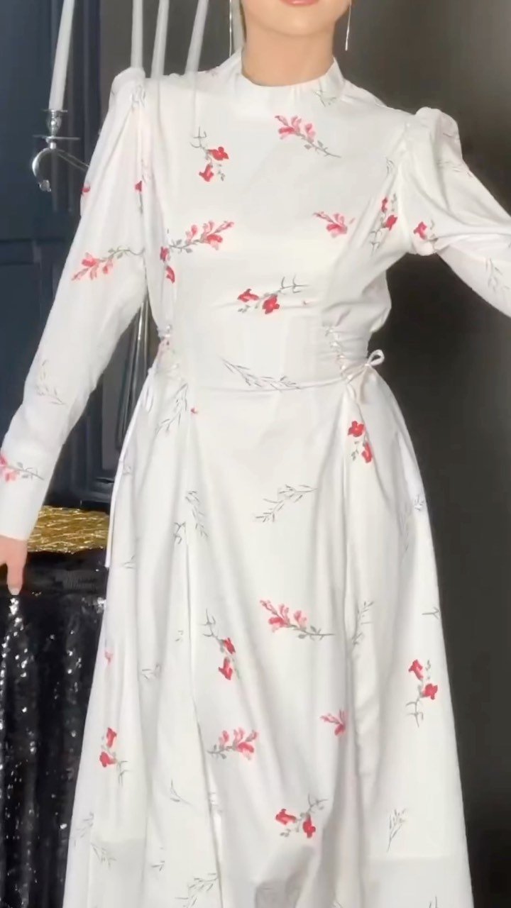 White Floral Long Dress