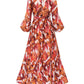 Floral Print High Slit Plunging V-Neck Maxi Dress