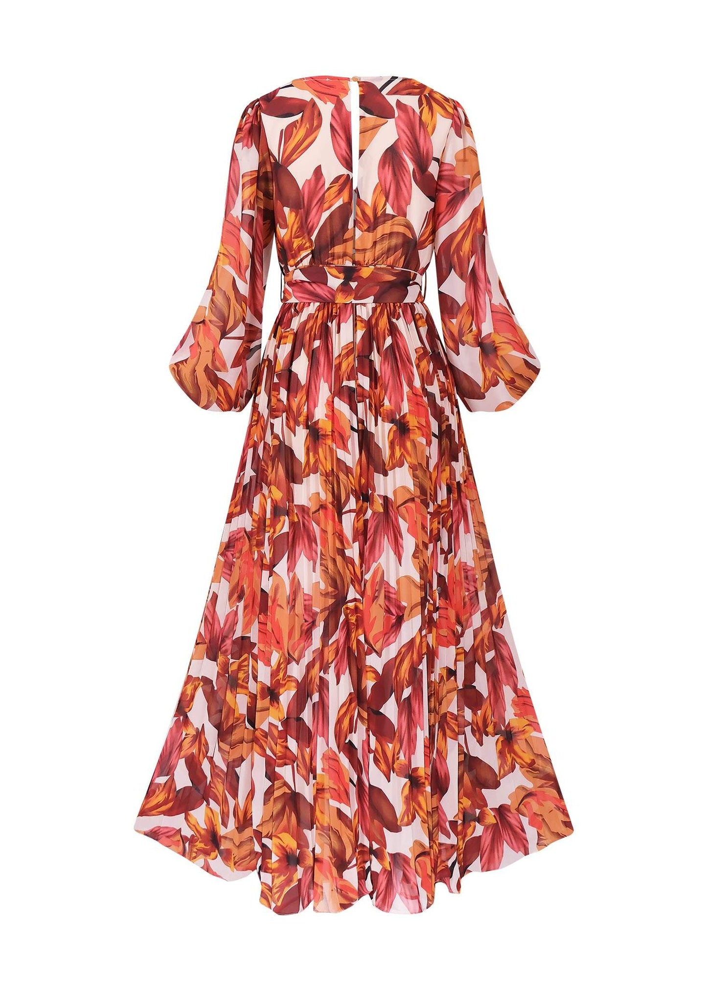 Floral Print High Slit Plunging V-Neck Maxi Dress