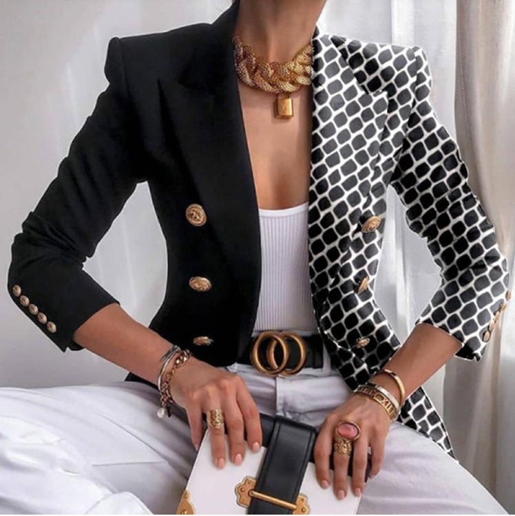 Women's Party / Evening Street Daily Pocket Double Breasted Turndown Blazer Casual Jacket