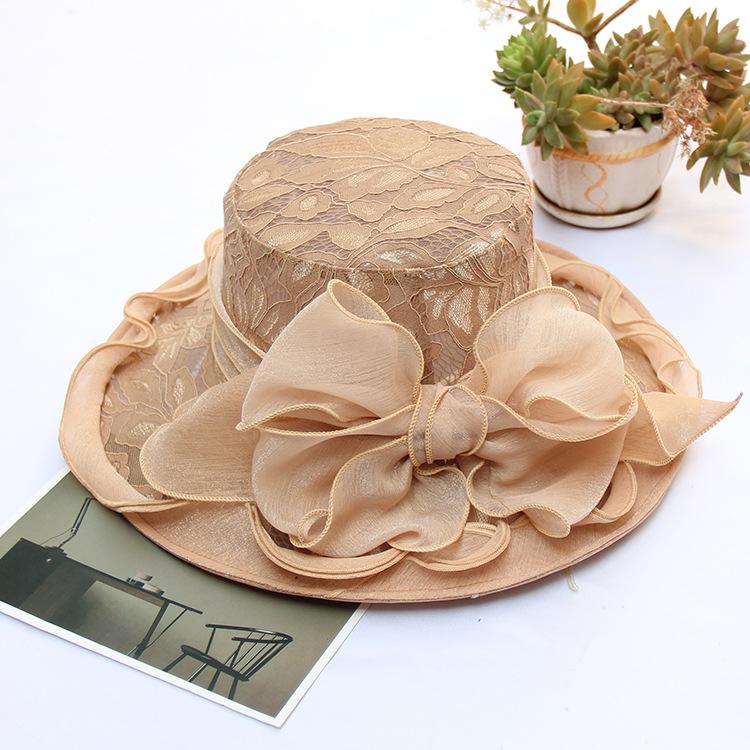 New Foldable Lace Bow Sun Hat