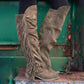 Women'S Vintage Chunky Heel Fringe Boots
