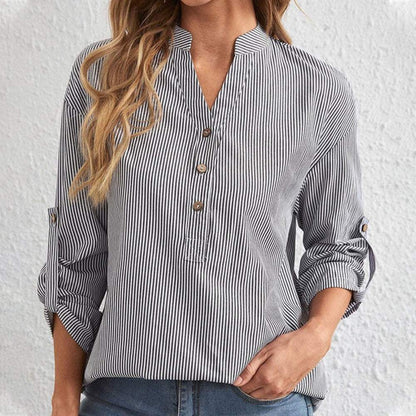 Classy Striped Long Sleeve Top