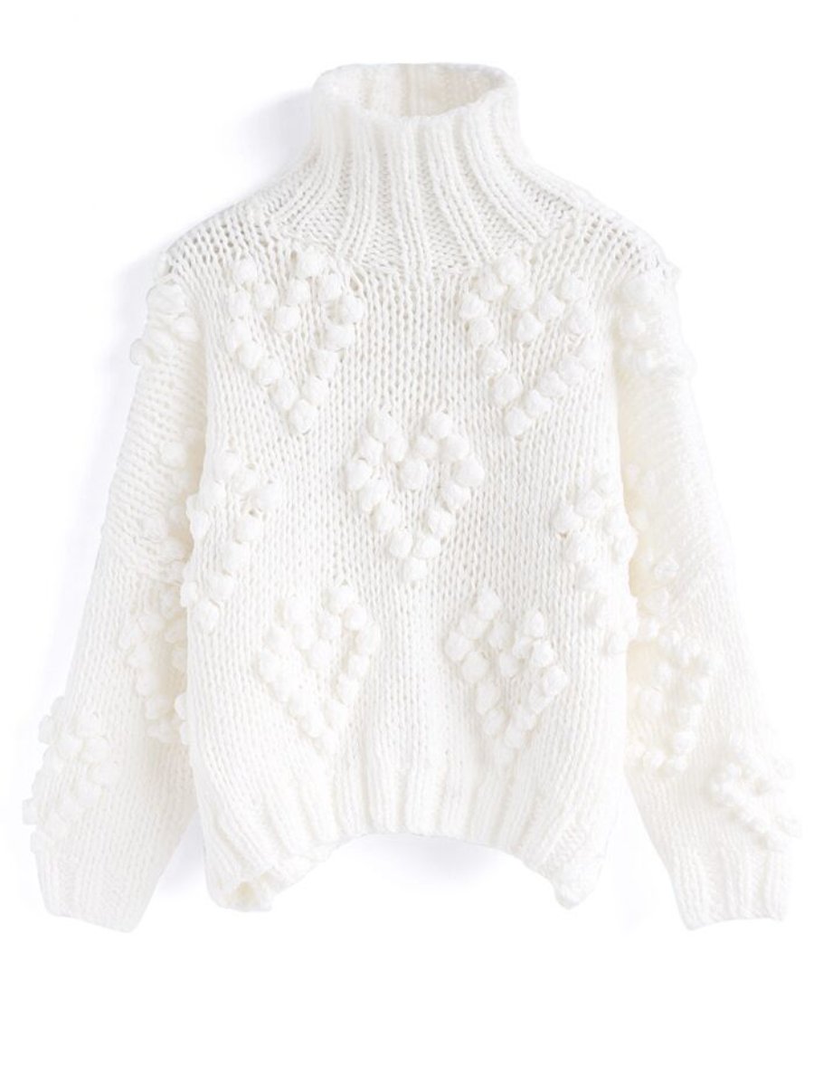 Knit Your Love Turtleneck Sweater In White